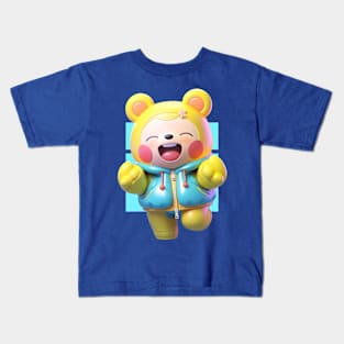 AKBLM - KUMA WANTS TO HUG YOU 💕 | CUTE 3D ANIME BEAR MASCOT Kids T-Shirt